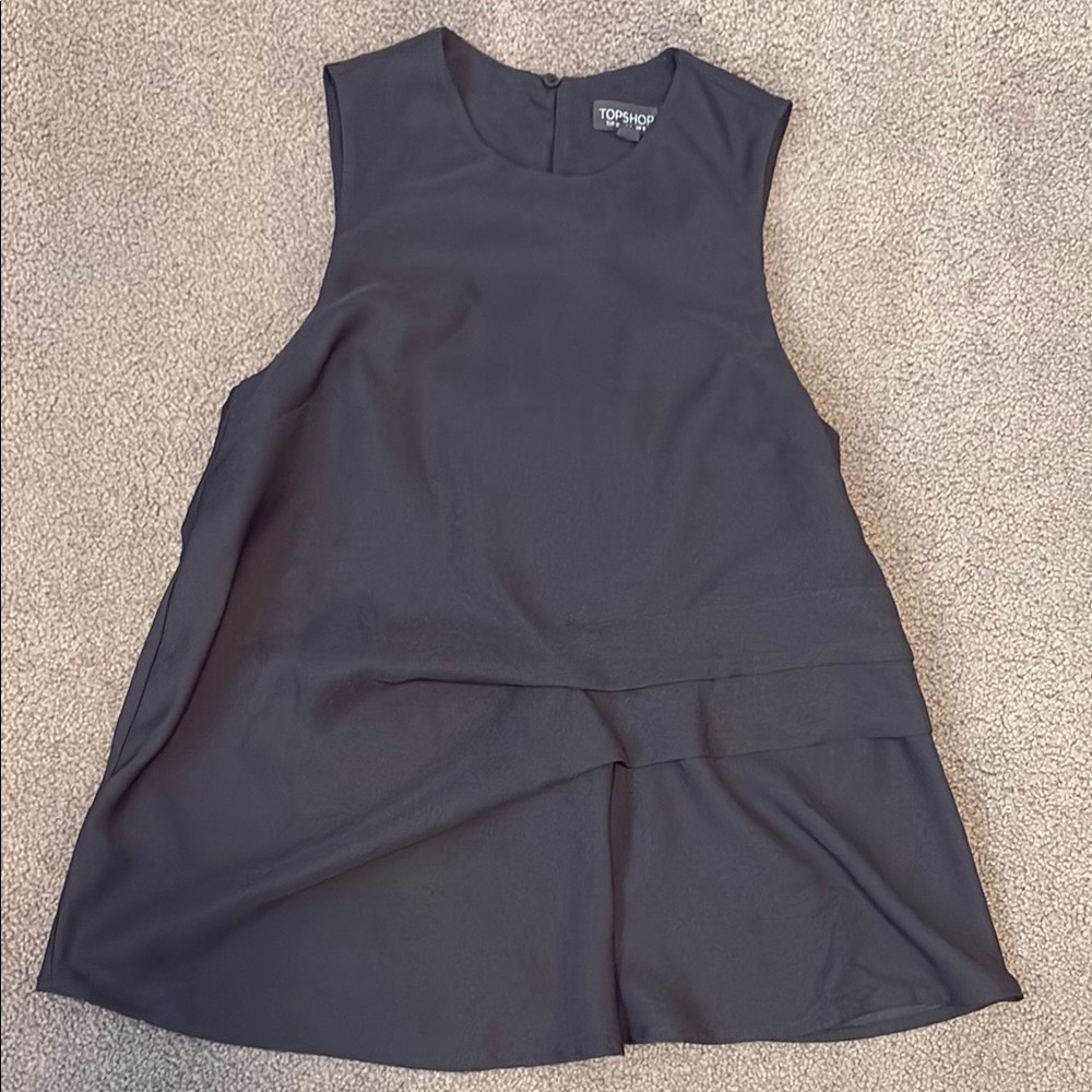 Topshop Black Asymmetrical Sleeveless Tank